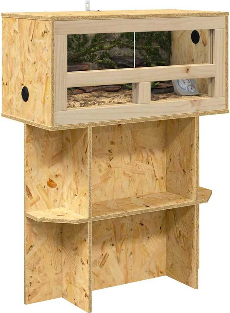 Eleganter Möbel Terrarienbasis mit Regal Braun 60 x 30 x 50cm OSB - Terrarien CJG869953 - Terrarien