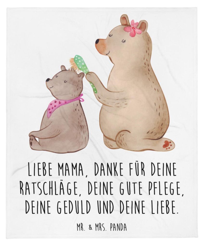 Mr. & Mrs. Panda Decke Bär Kind - Weiß - Geschenk, Mama, Muttertag, Couchdecke, Kuscheldecke, Bären, Tagesdecke, Mom, Plaid, Bettdecke