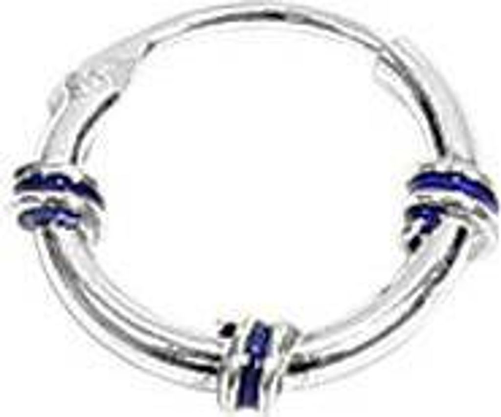 Paar 925 Sterling Silber Keltische Celtic Bali Creolen Blau 11mm 7119