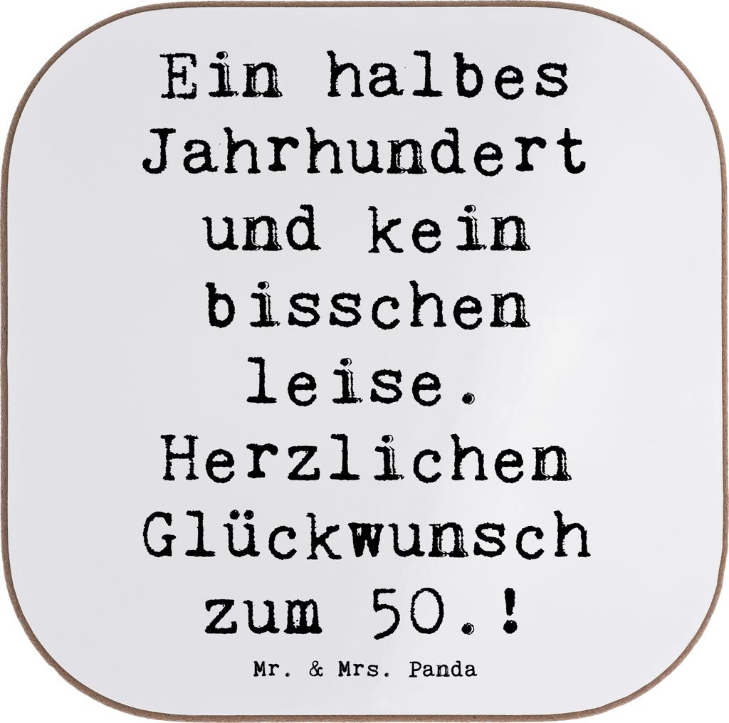 Mr. & Mrs. Panda Tassen Untersetzer Spruch 50. Geburtstag - Produktbild 