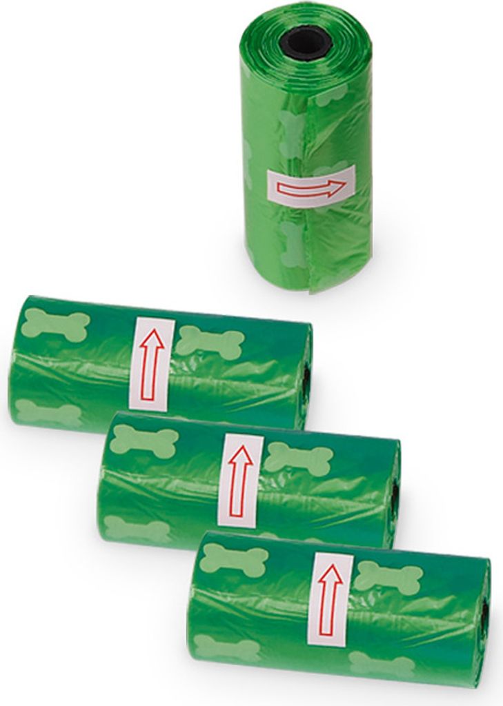 Nobby TidyUp Kotbeutelrollen mit Knochendruck 4er Pack grün Hygieneartikel