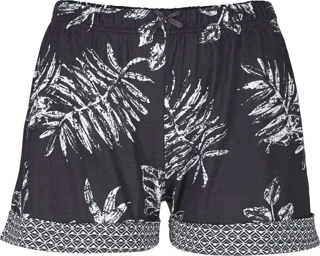 LASCANA Shorty 2 -teilig schwarz-gemustert Größe 44/46