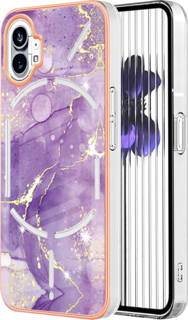 Custodia Sottile Nothing Phone 1 Viola Marmo TPU Antiurto Premium