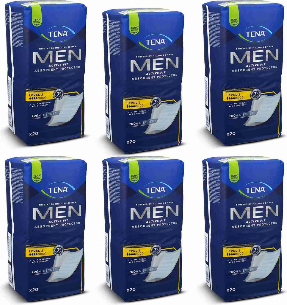 TENA MEN Active Fit Level 2 Inkontinenz Einlagen 6X20St PZN Produktbild 