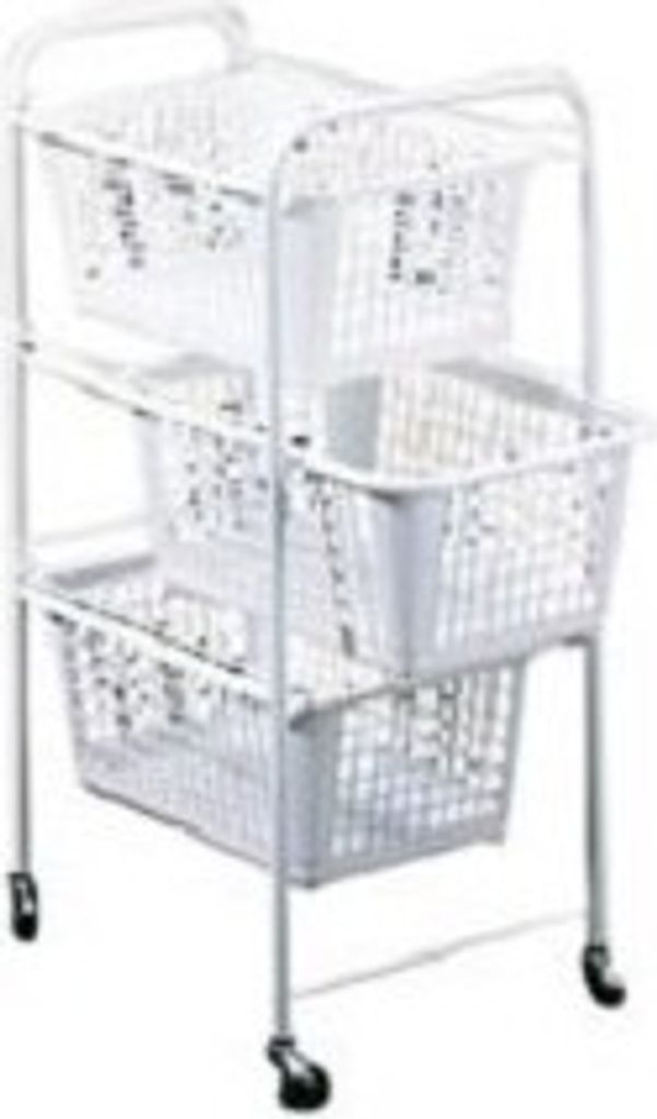 Metaltex Opbergrek met Wielen + 3 Manden 30x38x68 cm Wit Produktbild 