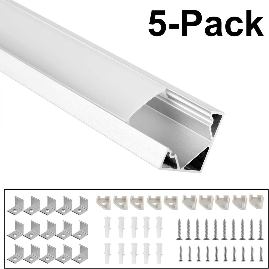 5-20 PCS LED Aluprofil Alu Schiene Leiste Profile für LED-Streifen Eloxiert 1m