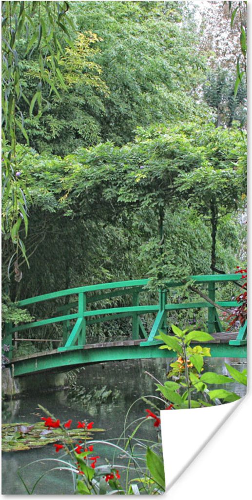 MuchoWow Poster Grüne Brücke mit kleinem See im französischen Garten von Monet in Giverny 60x120 cm - Wandschmuck