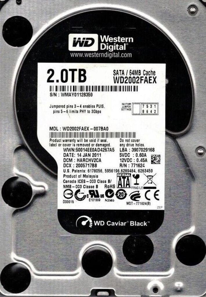 Western Digital WD2002FAEX  2TB SATA 3,5" Produktbild 