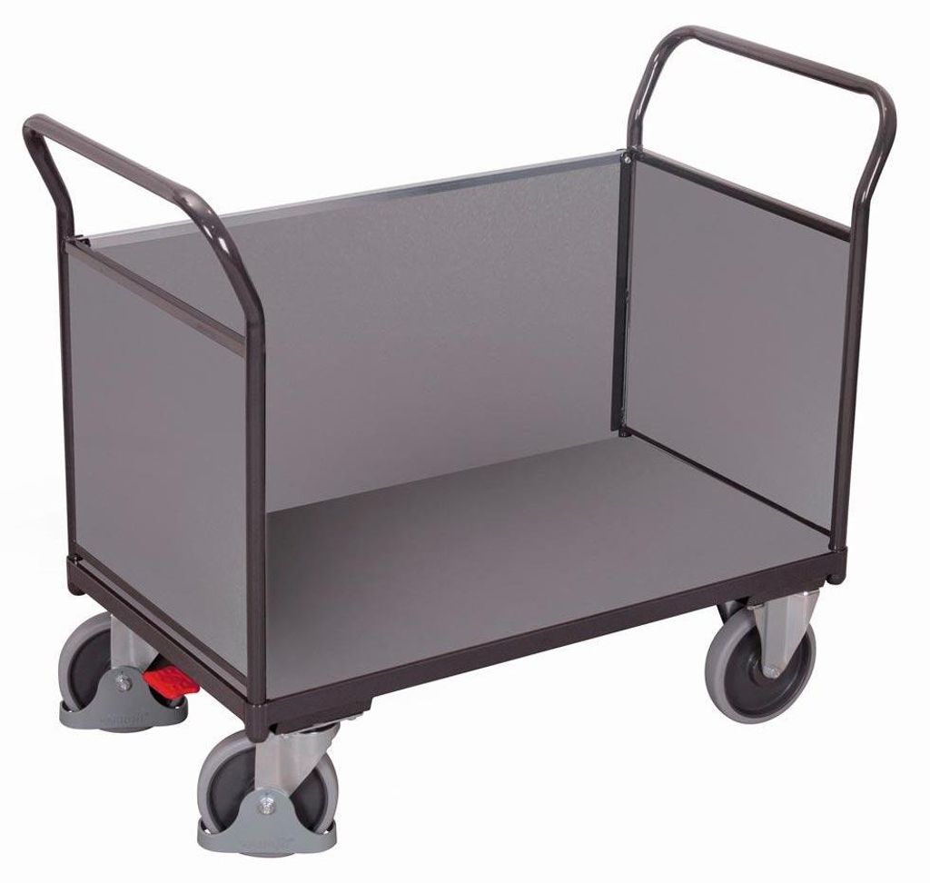VARIOfit Dreiwandwagen mit Holzwänden 850x475mm Anthrazitgrau RAL 7016