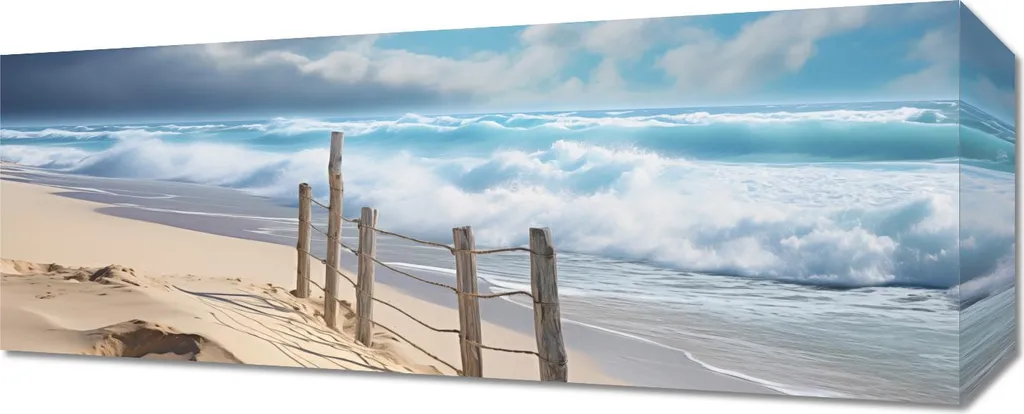 Tableau Murmures de l'océan 50x20 cm - Décoration murale marine zen