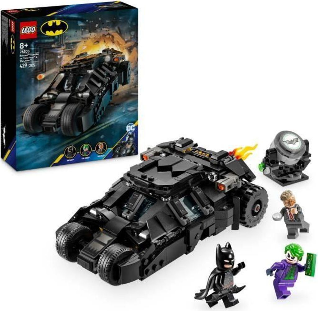 LEGO DC Batman Batmobile Tumbler gegen Double-Face und Joker, Bauset mit Bat-Signal, 8+ Jahre