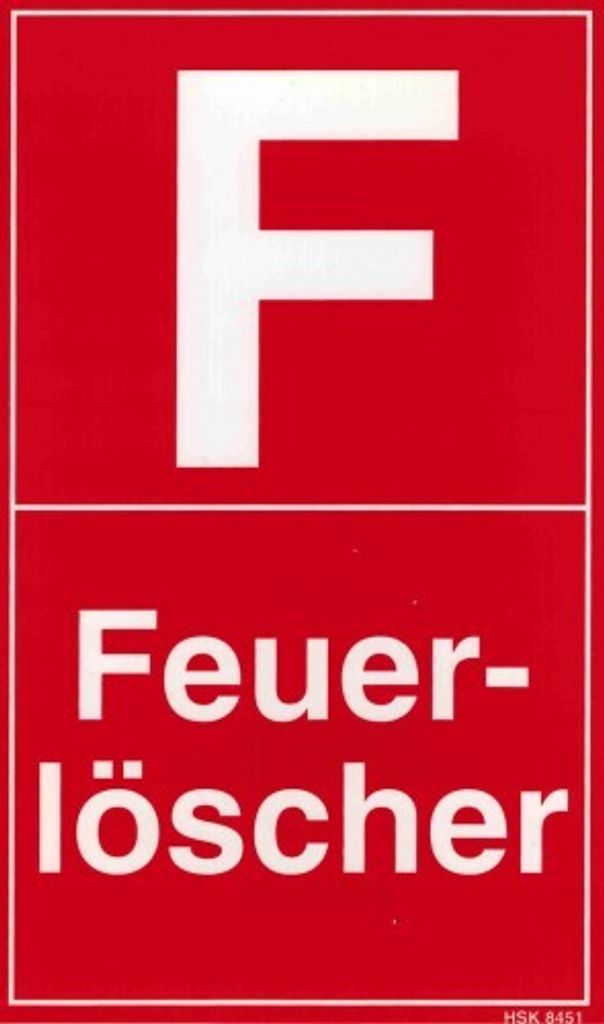 Hinweisschild - F - FEUERLÖSCHER - Gr. 25 x 15 cm - 308451