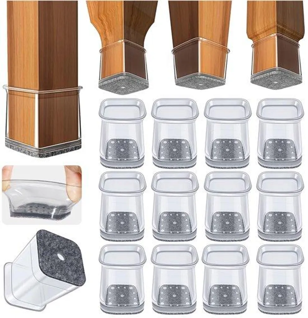 Protections sols pour pieds de chaises, 32 capuchons silicone 25 mm