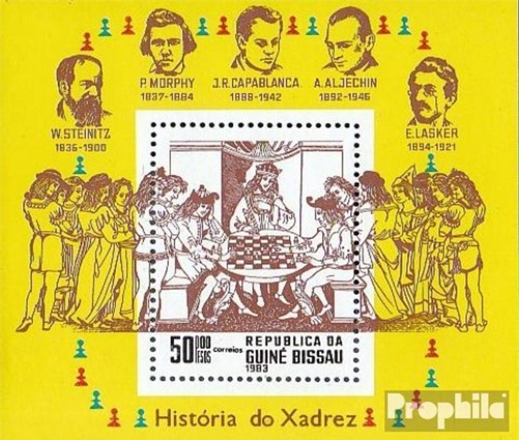 Briefmarken Guinea-Bissau 1983 Mi Block250 (kompl.Ausg.) postfrisch Schach