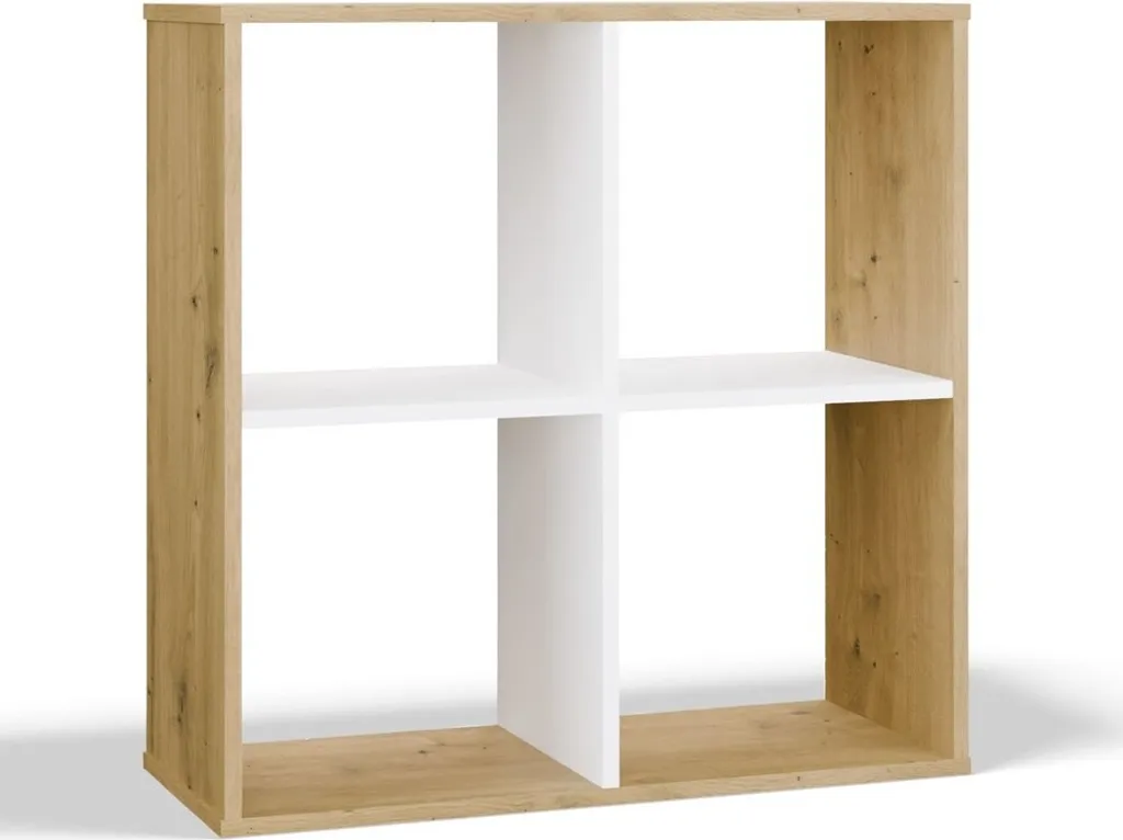 Étagère compacte RAINIS 1 : la solution de rangement chêne et blanc