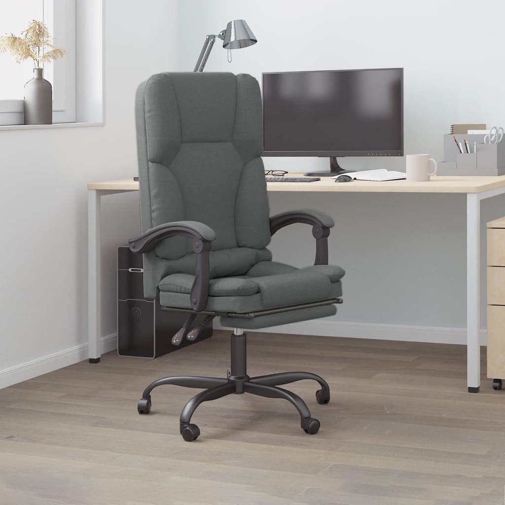 "im Angebot" Bürostuhl mit Massagefunktion Dunkelgrau Stoff - Bürostühle CC15869