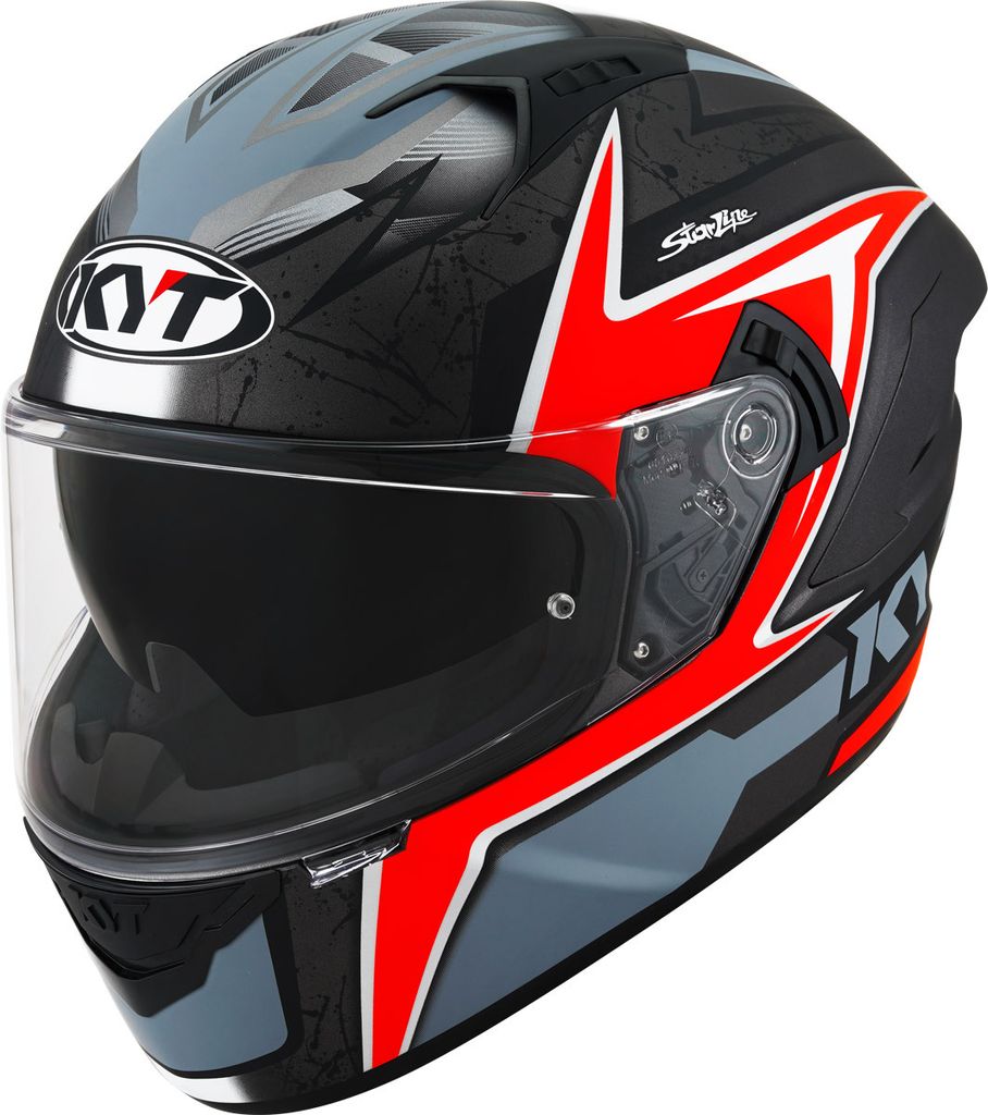 KYT NF-R Mindset Helm Farbe: Grau/Rot, Grösse: S (55/56)