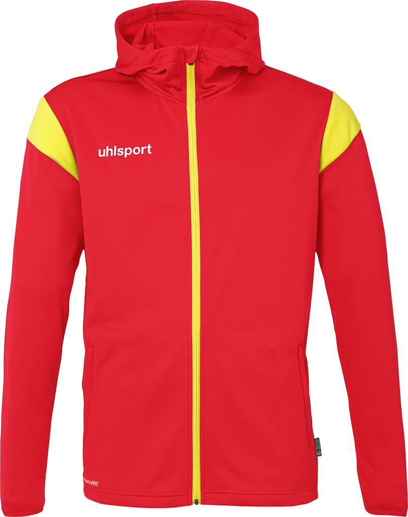 uhlsport Kapuzenjacke Squad 27 Track Hood Unisex 1002257_01 rot/limonengelb S