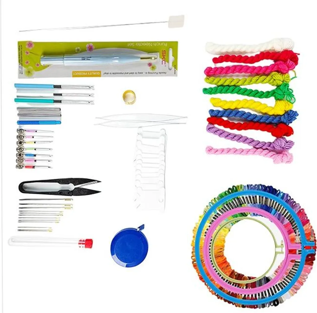 INF Kit de Broderie Punch Needle Réglable - 3 Têtes Interchangeables - 2