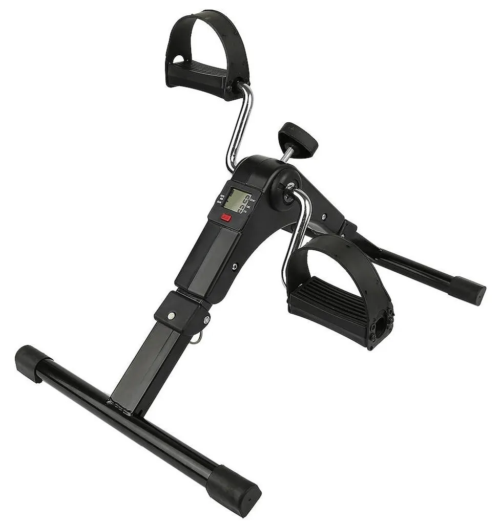 Pédalier d'appartement pliable noir pour gym douce des bras et jambes