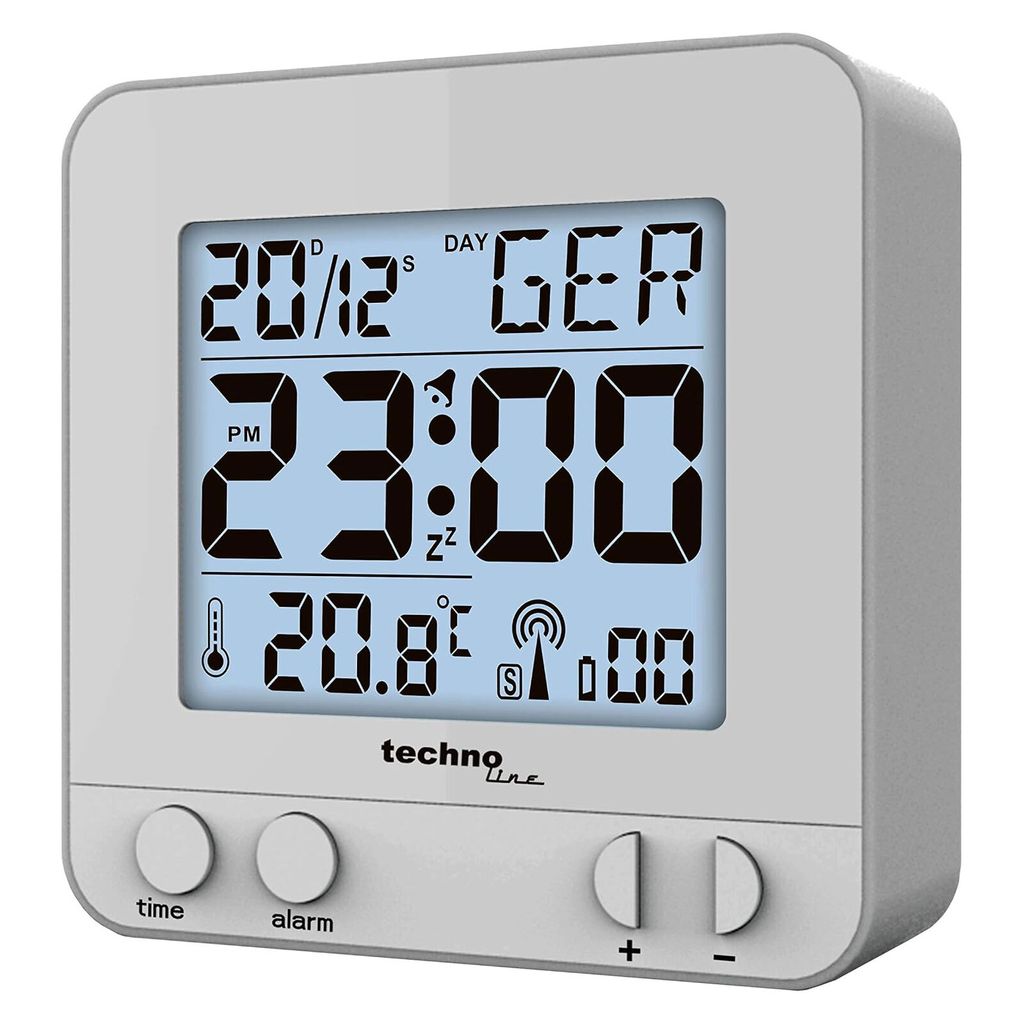 Technoline WT 235, Digitaler Wecker, Silber, °C, AAA, 80 Produktbild 