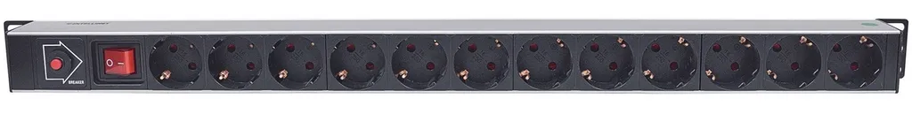 Intellinet Bloc 12 Prises CEE 7/3 Montage Rack Vertical avec Disjoncteur