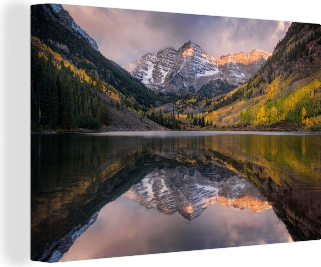 OneMillionCanvasses - Leinwandbilder - 140x90 cm, Sonnenaufgang in den Bergen von Colorado, Wandbilder Kunstdruck Wanddekoration