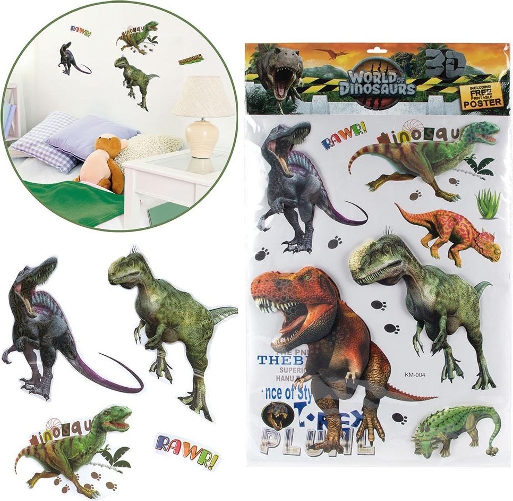 Wandsticker Dinosaurier 3D Deko XXL Aufkleber