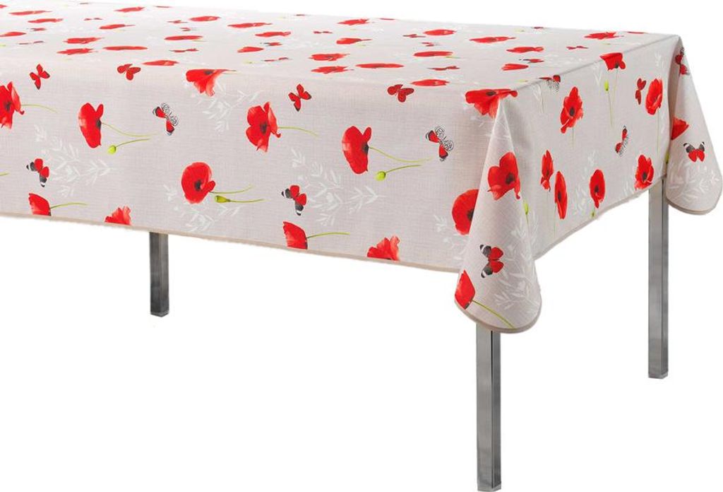 Tischdecke rechteckig SWEET POPPY, Mohnblumen, 150 x 240 cm Produktbild 