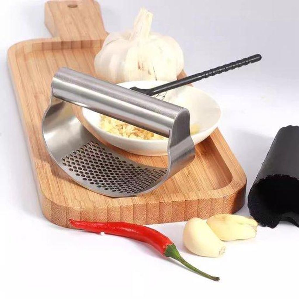 Stahl-Zwiebel-Press für Handmühle - Silber