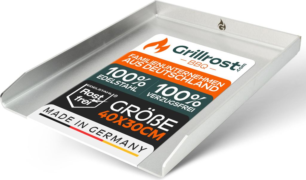 Plaque de cuisson en acier inoxydable | Plancha 40x30cm - Image du produit 