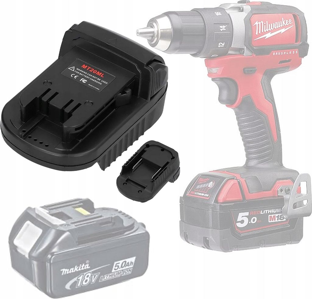 Makita 18V auf Milwaukee 18V Akku-Adapter/Konverter (MT20ML)