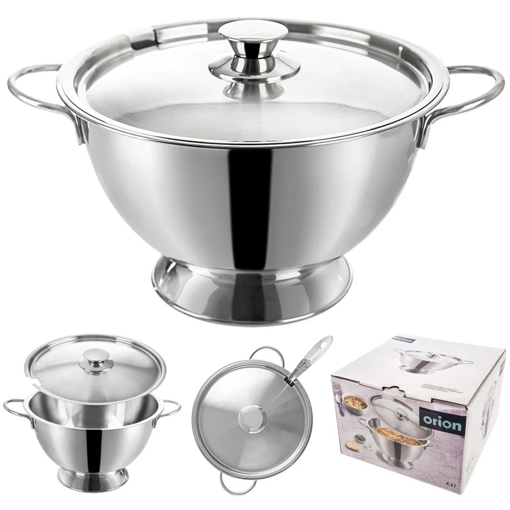 Orion Zuppiera Acciaio Inox 4,5 L - Pentola per Zuppe Professionale