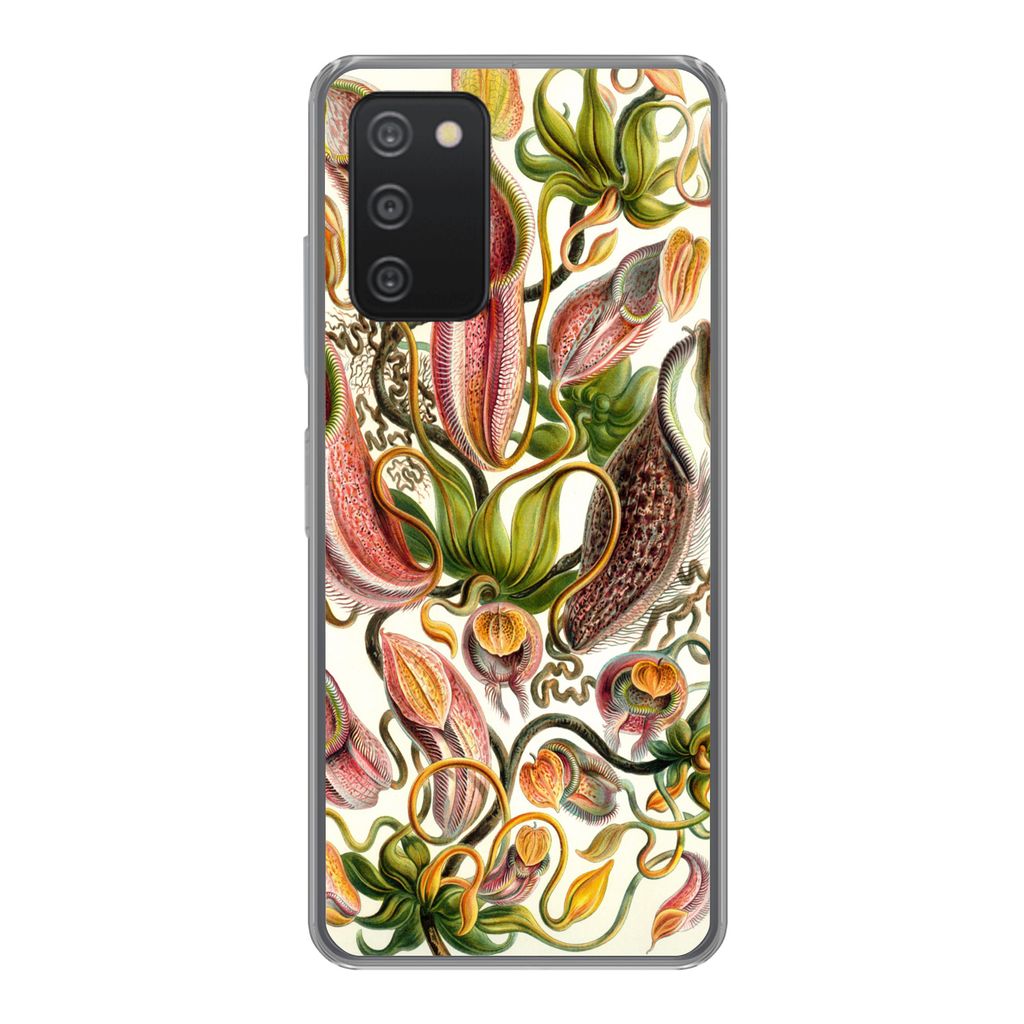 MuchoWow Handyhülle Schutzhülle Hülle für Samsung Galaxy A53 5G Nepenthaceae - Künstliche Blumen Silikon Softcase Handy Hülle - Schutzabdec...