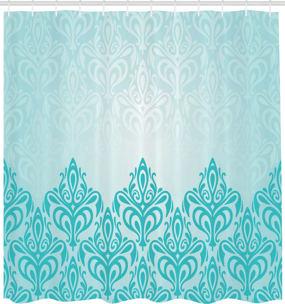 Rideau de Douche Turquoise Grand Format pour Décoration de Bain Retro