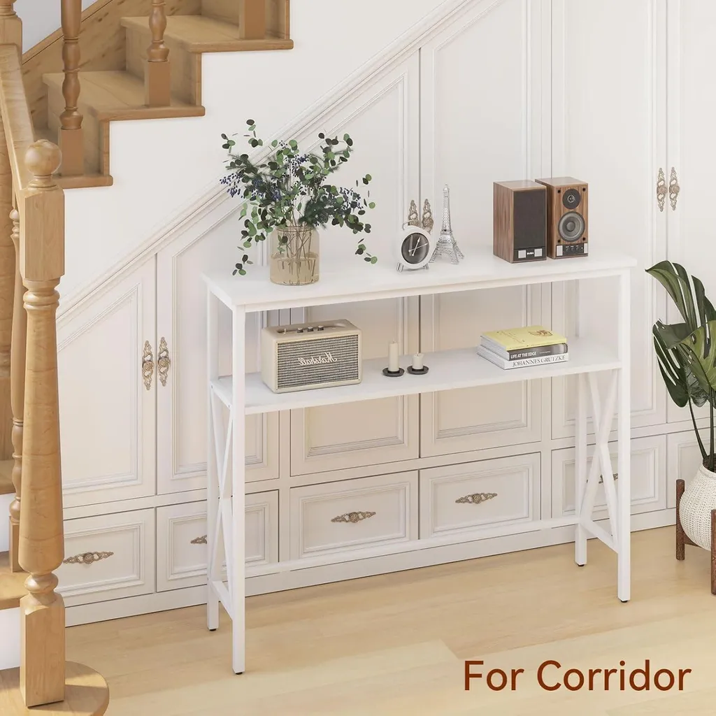 Table console d'appoint avec 2 étagères réglable en hauteur modèle C20