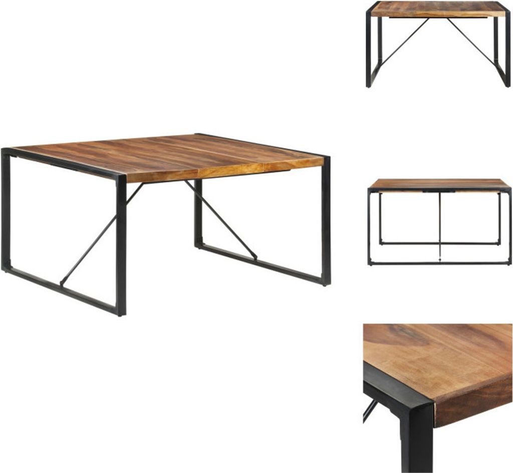 vidaXL Esstisch 140x140x75 cm Massivholz mit Palisander-Finish - Esstische