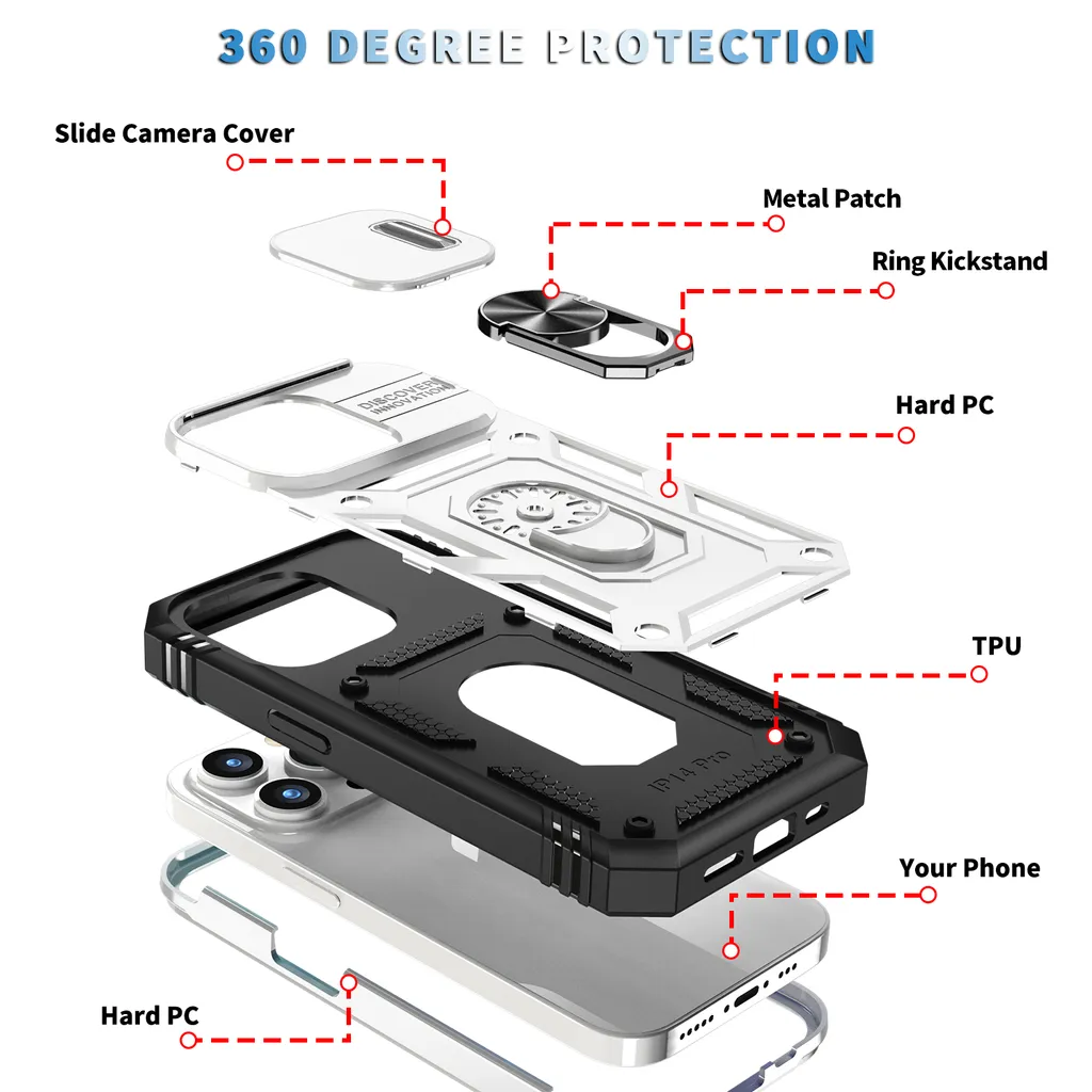 Custodia Bianca iPhone 15 Pro Max per Viaggiatori con Porta Carte - 5