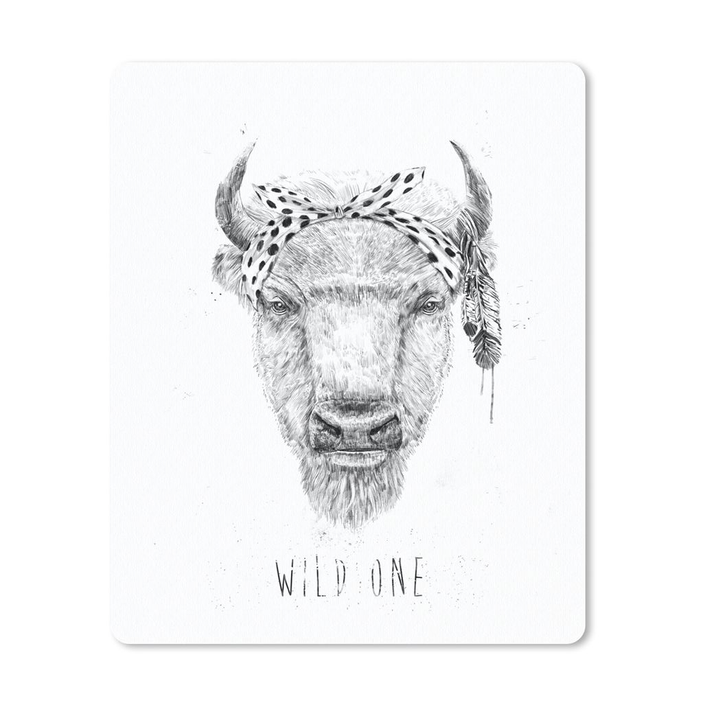 MuchoWow Mauspad Mousepad Stier - Wild - Stirnband - Tupfen 19x23 cm - Mousepads - Maus Mat - Pad - Mausunterlage - Mauspads - Spielen