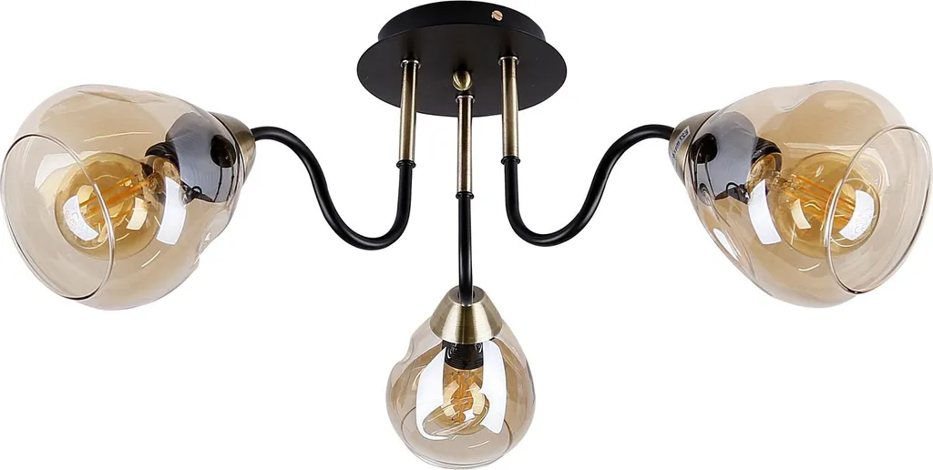 Plafonnier Suspension 3xE27 Candellux UNICA en métal et verre brossé