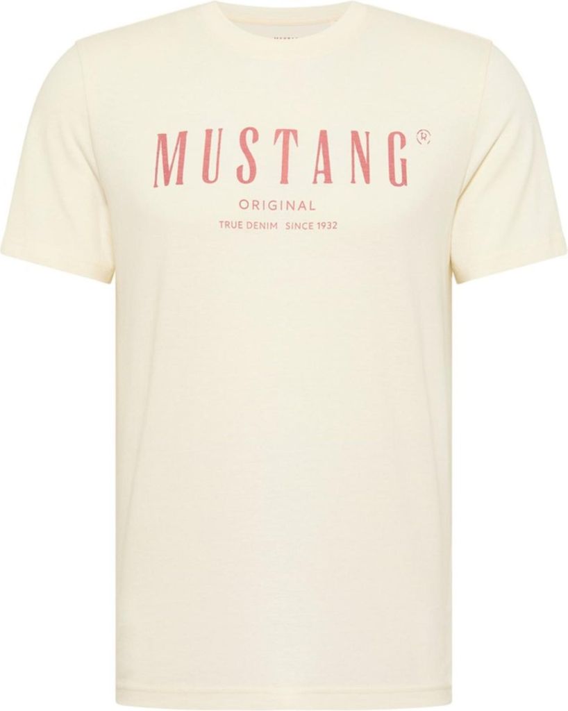 MUSTANG Herren, T-Shirt ALEX C PRINT, 3XL, Weiß, sport, tshirt, shirt