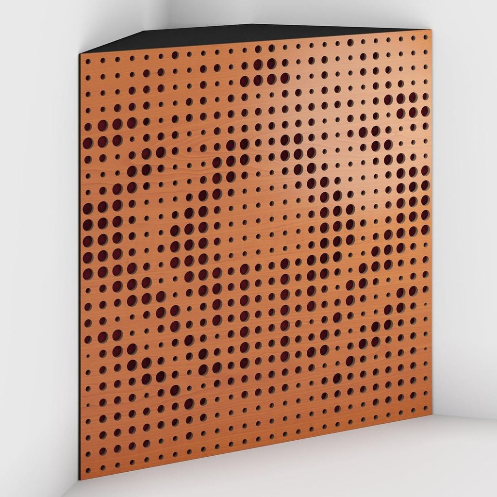2er-Pack–Akustik-Bassfalle "Universe-F" mit Samtstoff zur Montage in der Ecke unter der Decke |50x50x10cm|Behandlungen [UNIVERSE-10 Kirschbaum|Bo...