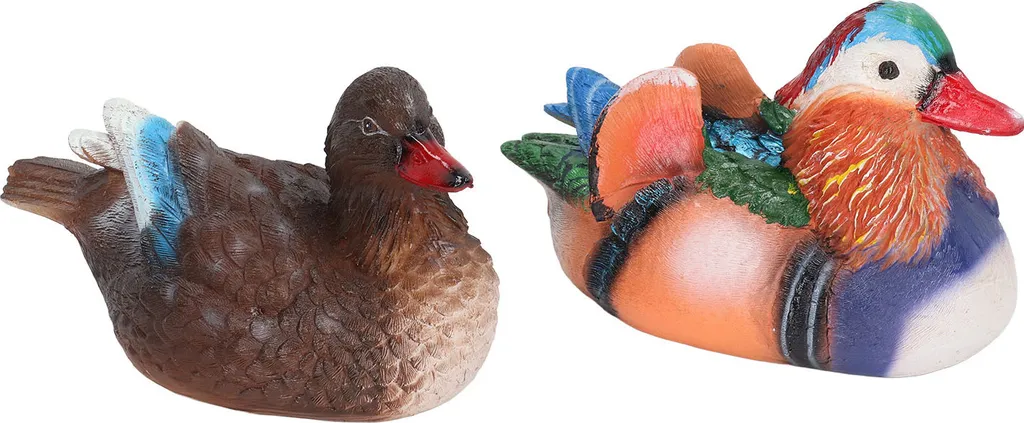 Ornement de jardin étang : Canard mandarin flottant aspect naturel