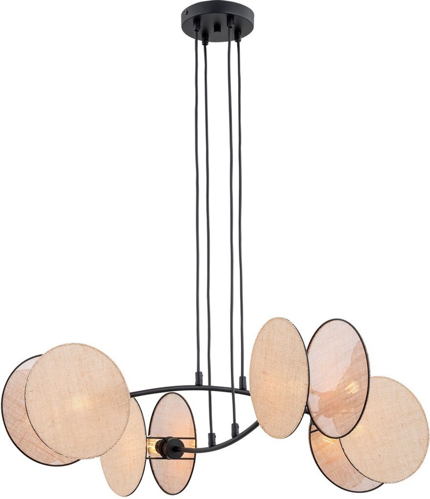 Lampa wisząca z abażurami 4 kremowe koła regulowana MOTIF Zdjęcie produktu 