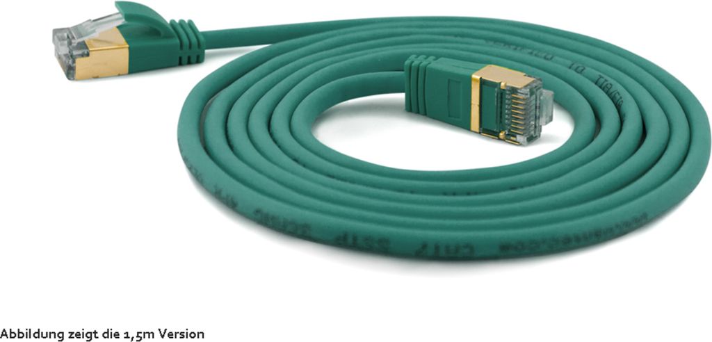 wantecWire Patchkabel CAT7 extradünn SSTP grün 2,0m