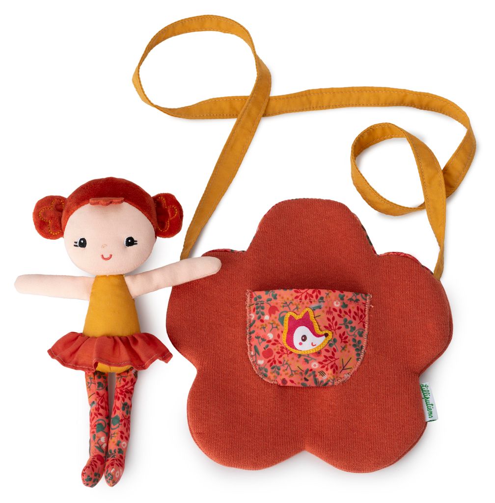 Lilliputiens Puppe Adele mit blumenförmiger Tasche - buntes Spielzeug für Kinder