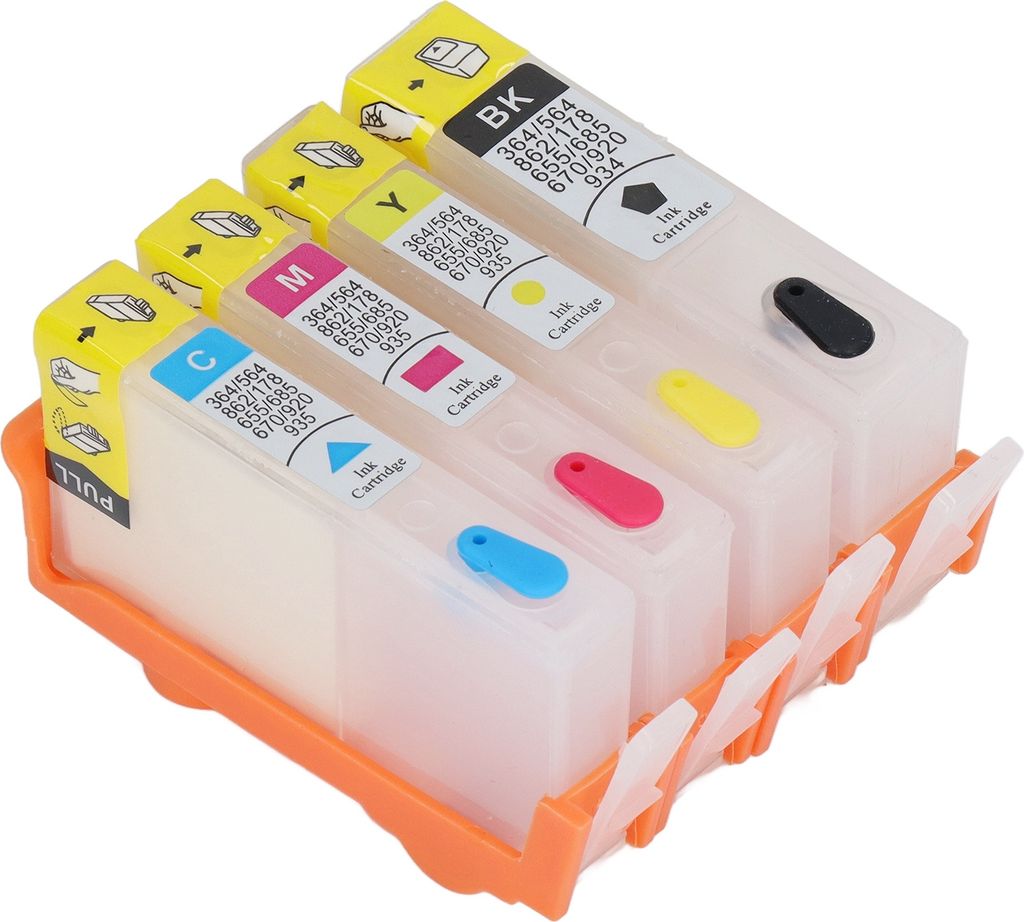 4PCS Tintenpatrone Permanent Chip Glatte Ausgabe Große Kapazität 4 Farben Ersatz für Drucker für HP 564