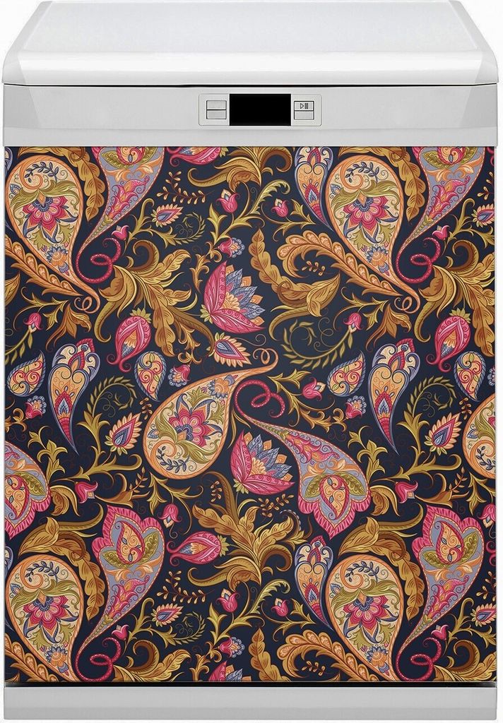 Küche Dekorative Magnete Magnet Folie für Geschirrspüler 60x80 cm - Farbiger Paisley