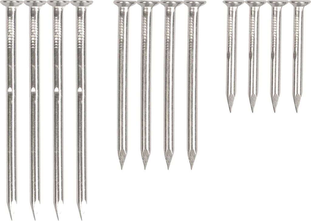 12er Set Baumfreundliche Aluminium Nägel für Nistkästen und Produktbild 