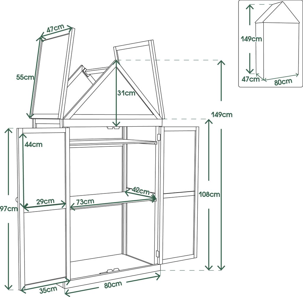 MCombo 3 Etage Gewächenhaus Pflanzschrank Treibhaus Produktbild 10